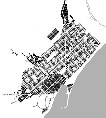 tarihi şehir merkezi Barcelona, İspanya Haritası