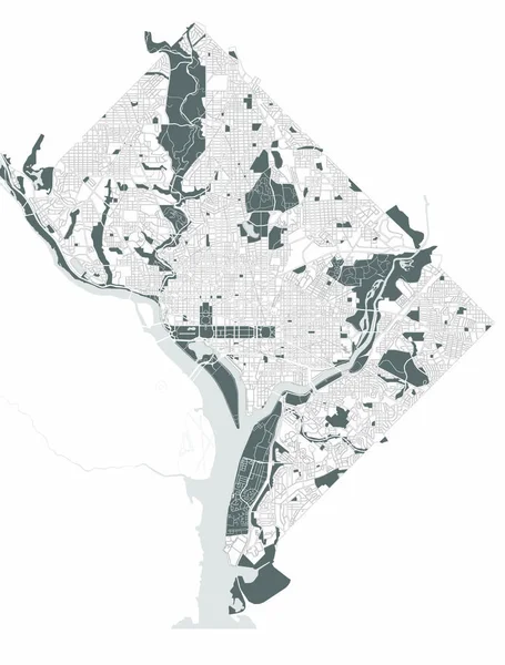 Mappa della città di Washington, D.C., USA — Foto Stock