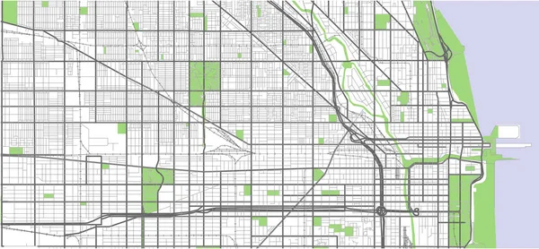 Mapa da cidade de Chicago, EUA — Fotografia de Stock