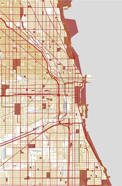 Mappa della città di Chicago, Stati Uniti d'America — Foto Stock