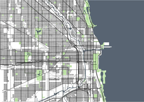 미국 시카고의 도시 지도 — 스톡 사진