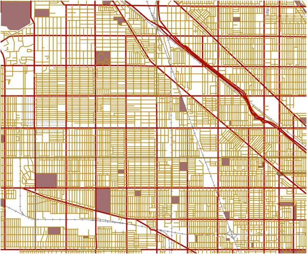 Karte der Stadt Chicago, USA — Stockfoto