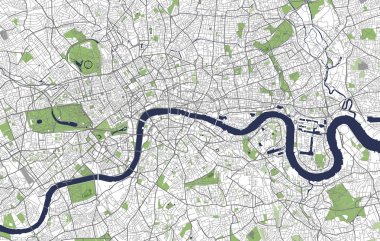 map of the city of London, Great Britain clipart