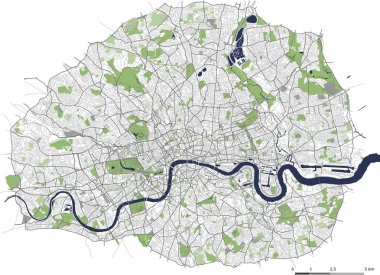 map of the city of London, Great Britain clipart