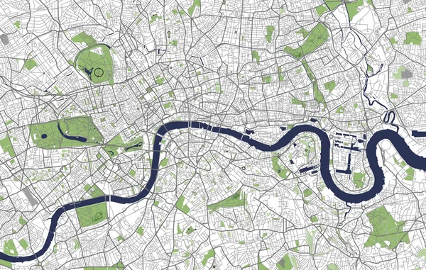 Χάρτης της πόλης του Λονδίνου, Μεγάλη Βρετανία — Διανυσματικό Αρχείο