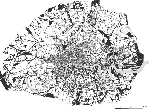 Karte der Stadt London, Großbritannien — Stockvektor