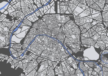 Fransa 'nın Paris şehrinin haritası