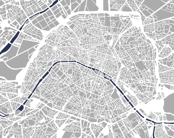 Mapa da cidade de Paris, França — Vetor de Stock