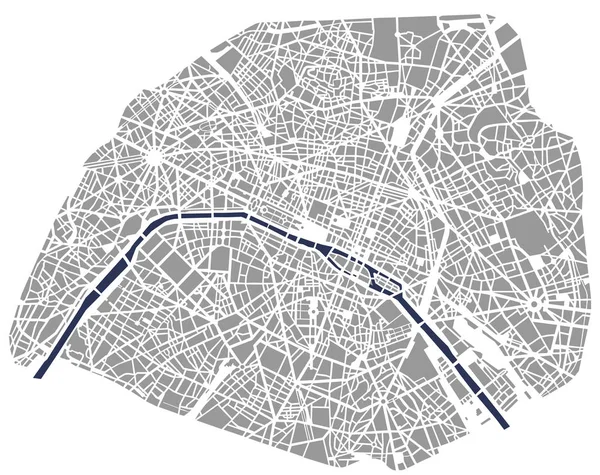 Carte de la ville de Paris, France — Image vectorielle