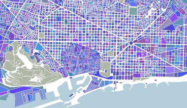 Barcelona, İspanya şehir haritası
