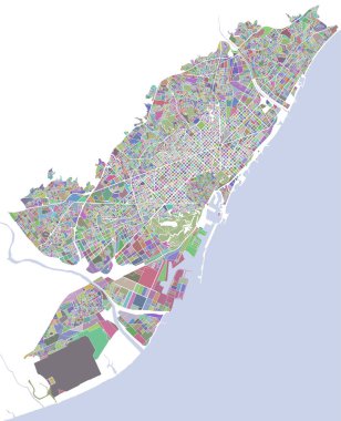 Barcelona, İspanya şehir haritası