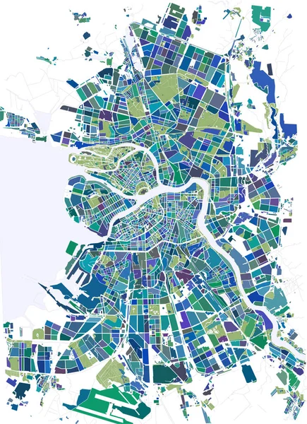 Map Saint Petersburg, Russia — Stock Vector