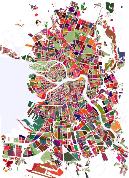 Mapa São Petersburgo, Rússia —  Vetores de Stock