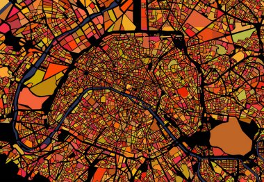 Fransa 'nın Paris şehrinin haritası