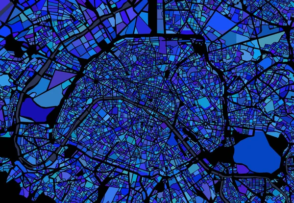 パリ市地図,フランス — ストックベクタ