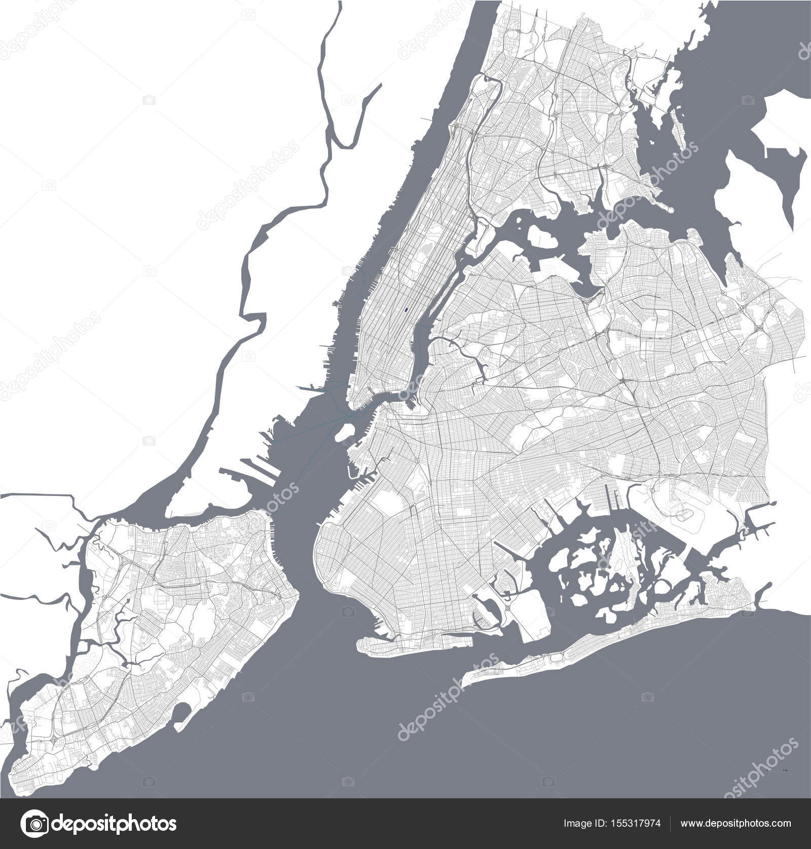 Map Of The New York City Ny Usa Stock Vector Image By C Tish11