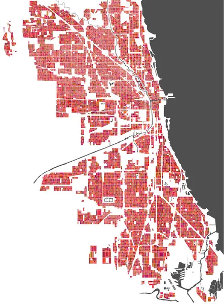 Karte der Stadt Chicago, USA — Stockvektor