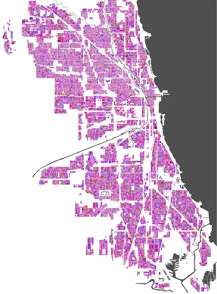 Mapa de la ciudad de Chicago, Estados Unidos — Archivo Imágenes Vectoriales