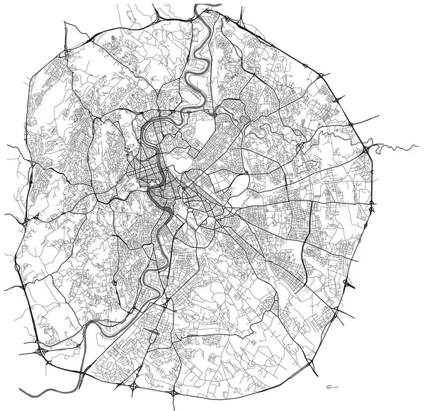 Mapa de la ciudad de Roma, Italia — Archivo Imágenes Vectoriales