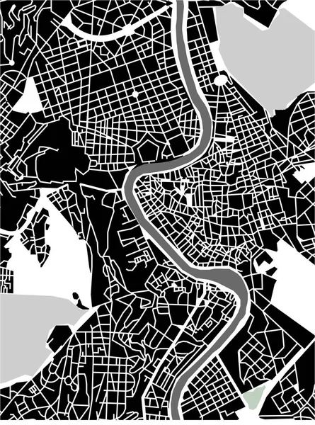 Χάρτης της πόλης της Ρώμης, Ιταλία — Διανυσματικό Αρχείο