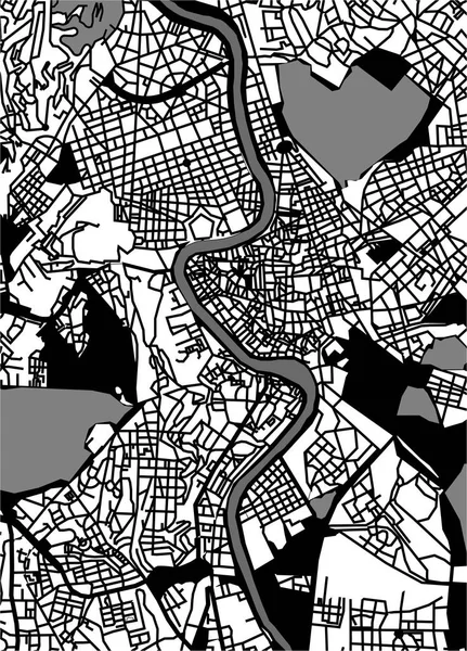 Karte der Stadt Rom, Italien — Stockvektor