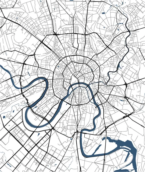 Map of the city of Moscow, Russia — Stock Vector