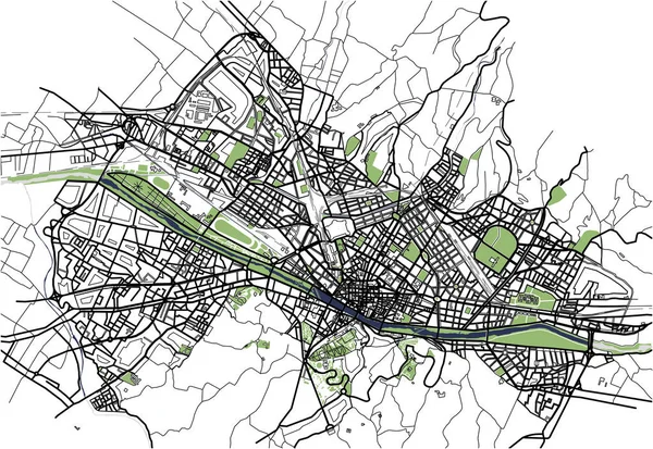 Cidade mapa de Florença, Itália — Vetor de Stock
