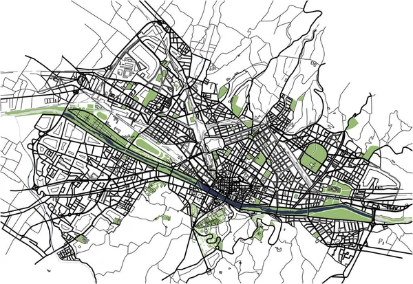 Cidade mapa de Florença, Itália —  Vetores de Stock