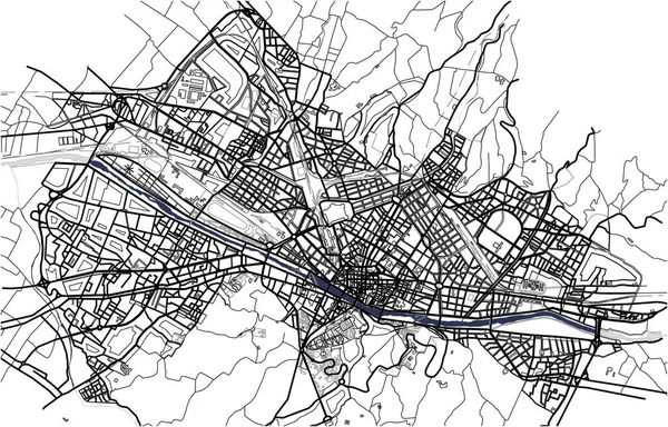 Stadtplan von Florenz, Italien — Stockvektor