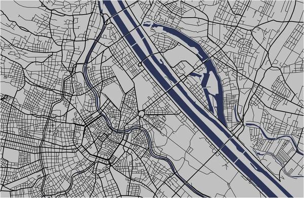 비엔나, 오스트리아의 도시 지도 — 스톡 벡터