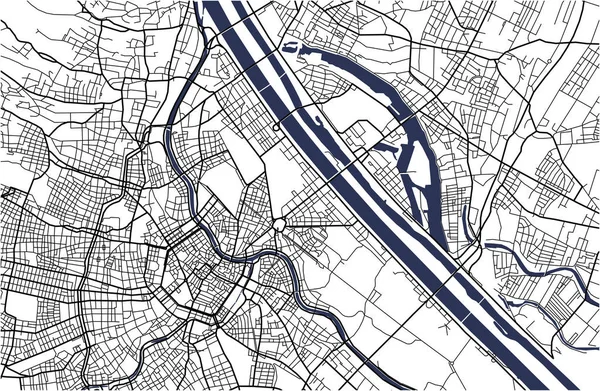 Stadsplan van Wenen, Oostenrijk — Stockvector