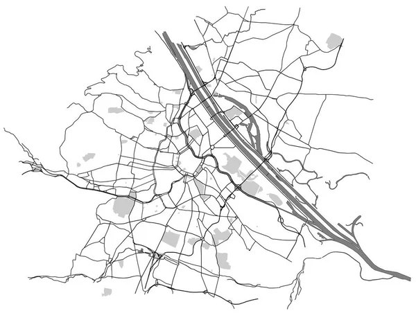 Stadtplan von Wien, Österreich — Stockvektor