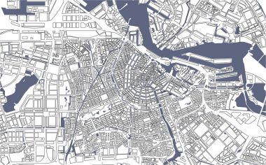 Amsterdam, Hollanda şehir haritası