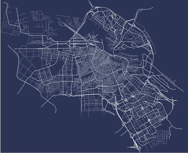 Stadskarta i Amsterdam, Nederländerna — Stock vektor