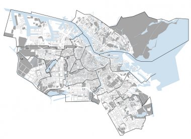 Amsterdam, Hollanda şehir haritası