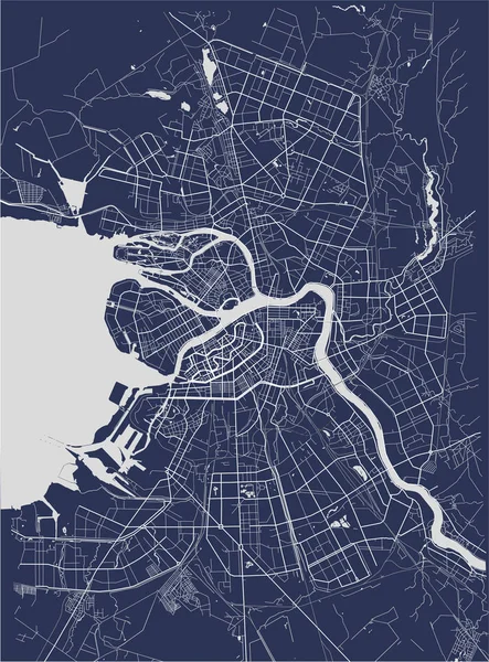 Mapa São Petersburgo, Rússia — Vetor de Stock