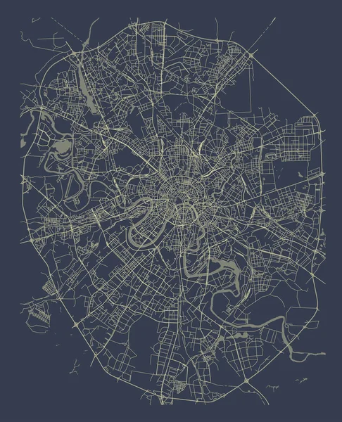 Mapa da cidade de Moscou, Rússia —  Vetores de Stock