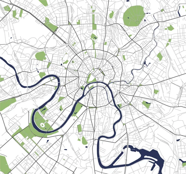 Mapa da cidade de Moscou, Rússia — Vetor de Stock