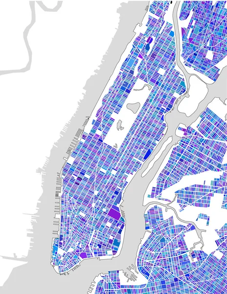 Carte de la ville de New York, NY, USA — Image vectorielle