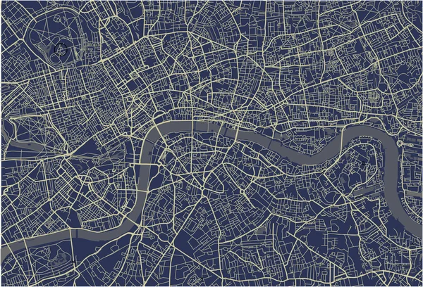 Mapa de la ciudad de Londres, Gran Bretaña — Vector de stock