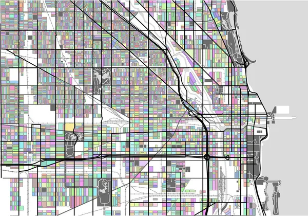 Mapa da cidade de Chicago, EUA — Fotografia de Stock