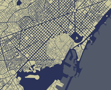 Barcelona, İspanya şehir haritası