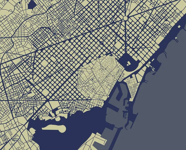 Cidade mapa Barcelona, Espanha — Fotografia de Stock