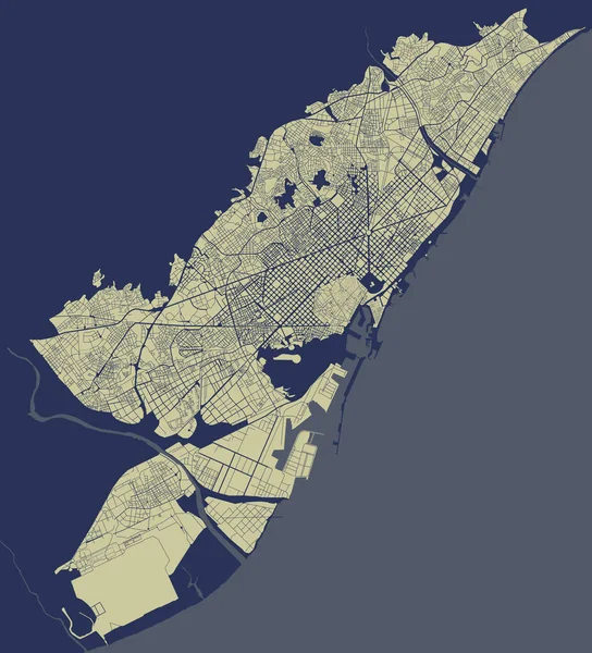 Barcelona, İspanya şehir haritası