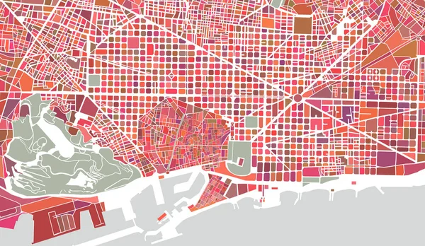 Barcelona, İspanya şehir haritası — Stok fotoğraf