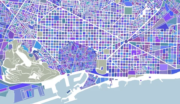 Mappa città di Barcellona, Spagna — Foto Stock