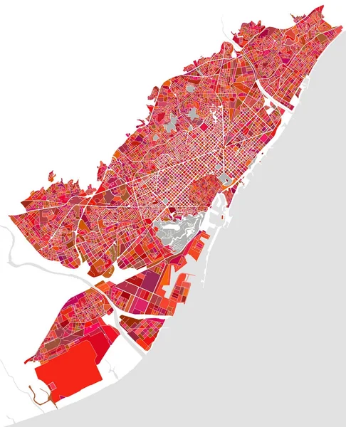 Barcelona, İspanya şehir haritası — Stok fotoğraf