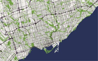 map of the city of Toronto, Canada clipart