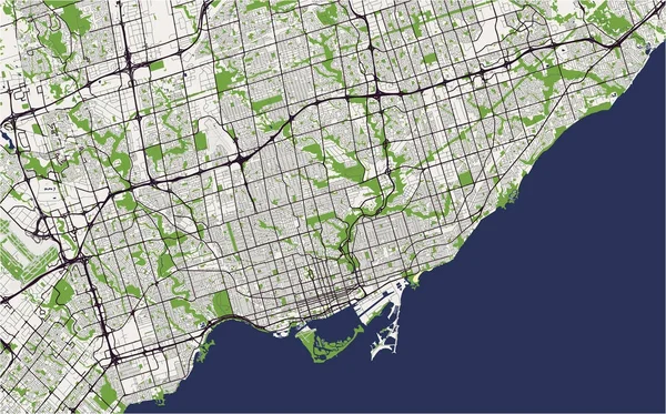 Map of the city of Toronto, Canada — Stock Vector