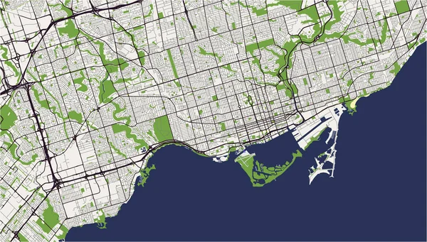 Toronto, Kanada 'nın haritası — Stok Vektör